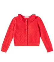 [Bonpoint] Bonpoint Emy cotton and linen-blend cardigan Y 14 red