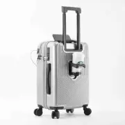 Durable Luggage Sets Suitcase Front Open TSA Lock USB Slient Spinner silver 20 i