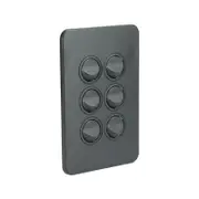 Hager Silhouette WBSSV6-MB - Six Gang Switch 16Amp - Slimline - Matt Black