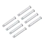 Single Hole Clevis Pins 10mm X 75mm Flat Head Zinc-Plating Solid Steel Pin 8Pcs