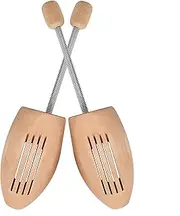 [Zhenghebuy] Shoe Tree,1 Pair Wooden Shoe Stretcher,Boot Stretchers,Boot Shaper,Adjustable Spiral Spring Shoe Shaper Holder for EU 39-40 for Men Women, Beige, L