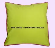 100% Cotton Cushion Cover Green Plain Solid 40 x 40 cm Indian Pillow Sham Boho