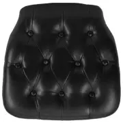 Hard Black Tufted Vinyl Chiavari Chair Seat Cushion for Crystal Resin Chair