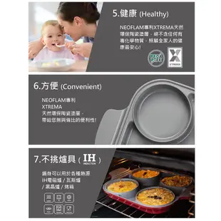 【韓國NEOFLAM】Steam Plus Pan 雙耳四格多功能平底鍋含蓋28cm-紅色【楊桃美食網】