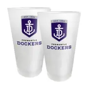 Fremantle Dockers Official AFL Frosted Conical Glass Set 2 500ml