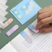 Set of 2 / 8: Print Magnetic Bookmark Set of 2 - Sunset & Cloudy Moon - Orange & Blue - One Size