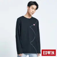在飛比找momo購物網優惠-【EDWIN】男裝 BASIC印花長袖T恤(黑色)