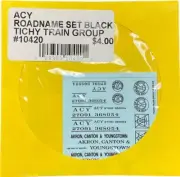HO Scale Tichy Train 10420 Akron Canton & Youngstown Black Roadname Decal Set