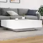 vidaXL Coffee Table with LED Lights White 100x100x31 cm HEE