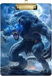 Blue Cool Fire Monster Art clipboard Hard Board for Nurses Home Contractor Tabla para escribir Size 9 x 12