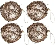 DRESSOOS 4pcs Hummingbird Nesting Material Decorative Bird Nest Hanging Feeder for Indoor Outdoor Garden Easy to Install Secure Nesting Place for Birds