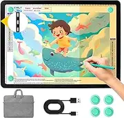 Rechargeable Standard A3 Light Pad with Carry Bag, Ultra Bright Light Board for Diamond Painting, Ultra-Thin Side Button Design Tracing Light Box, 3 Colours 6 Levels Brightness Light Pad for Tracing
