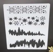 1pc Stencil / Template - 6"x8" (S45.2) Tree Line Snowflakes