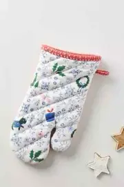 Anthropologie Oven Mitt EMILY ISABELLA Holiday JINGLE BELL SWING Potholder NWT