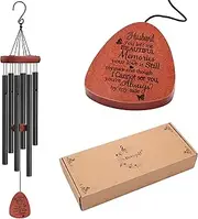 MEMGIFT Memorial Wind Chimes Sympathy Gifts for Loss of Husband Rememberance in Memorial Loss of Husband Large Angel Windchimes Outside Outdoor Garde
