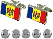 [Select Gifts] Shirt Dress Studs Moldova Flag Cufflinks