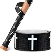 Pushglossy Faith Cross Baseball Bat Grip Tapes 1.1mm Precut and Full Adhesive Back Baseball Grip Tapes Religious Bat Grip Tape Baseball Bat Wrap for Sports Bat Grip