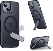 ELEPIK for iPhone 15 Plus Case with Kickstand [Compatible with MagSafe] [360-Degree Rotating Kickstand] [Military Grade Drop Protection] Slim Protective Shockproof Phone Cover, Black