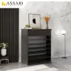 【ASSARI】防潮防蛀塑鋼開放附抽鞋櫃(寬84x深34x高117cm)