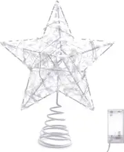 Metal Glittered Christmas Tree Topper Ornament Decoration