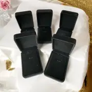5 Empty Velvet Black Jewelry Boxes Necklace Storage Clam Shell Case Gift Display