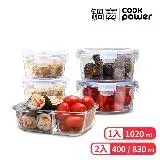 在飛比找遠傳friDay購物優惠-【CookPower 鍋寶】耐熱玻璃保鮮盒輕食5件組 EO-