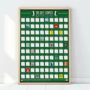 Gift Republic - 100 Golf Courses Bucket List Scratch Poster