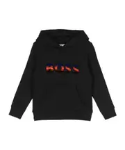 Hugo Boss Kids Logo Embroidered Gradient Hoodie 10Y black