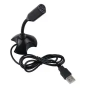 Black USB Mini Desktop Speech Microphone Stand for PC Laptop Computer Notebook B