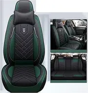 Car Seat Cover Leather Compatible with Mitsubishi All Models Outlander Pajero Grandis ASX Pajero Sport Lancer Galant Lancer-ex (Color : Green Pillow)