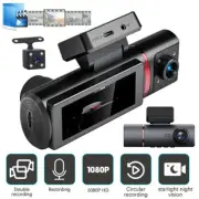 Dash Cam 1080P Car Three Lens Front/Rear/Inside Video Recorder Camera G-sensor