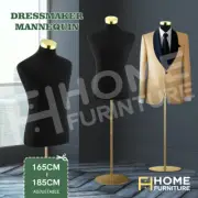 Black Male Mannequin Dressmaker Stand Model Manikin Torso Dummy Display 185CM