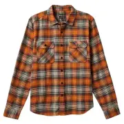 Brixton Bowery LW Ultra Flannel Terracotta Black Button Up Shirt