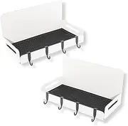 The Lobo 2 - Pack Magnetic-Spice-Rack Shelf Kitchen Storage For Refrigerators. Organize Jars & Containers For Space Saver Side Fridge Organization (Pearl White)