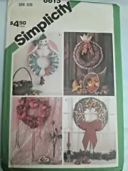 Wreaths Holiday Christmas Fall Harvest Simplicity 6615 Craft Sewing Pattern UC