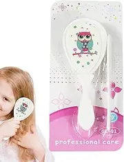 Baby Comb and Brush Set, Soft Bristle Baby Hairbrush Cradle Cap Hair Brush, Massage Shower Scalp Care Safety Kids Products for Boy & Girl