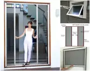 DIY Retractable Fly Screen Magnetic Insect Mesh Roller Bug Netting For Doors