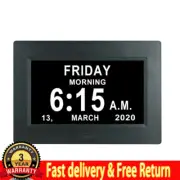 7" Digital Clock Calendar Date Day Reminder 12H 24H Modes for Elderly &Childre