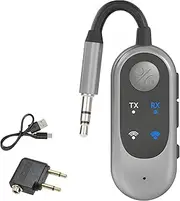 GCNWW 2 in 1 Bluetooth 5.3 Transmitter Receivers for HiFi/Amplifier Practical Wireless Aux Airplane Bluetooth Adapter, Supports two AirPods/Headphones with 3.5mm Aux Audio Jack for Flight PC Car