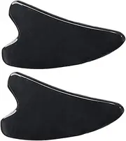 Ipetboom 2 Pcs Natural Tool Heart Shaped Massage Plate for Facial Scraping Therapy Enhances Promotes Skin Elasticity