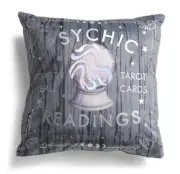 Cynthia Rowley Halloween Psychic Readings Feather Pillow Crystal Ball Tarot 20"