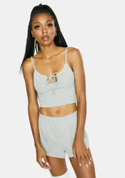 [Dippin' Daisy's] Gray Chase Me Crop Tank