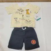 Infant Disney Baby 2 Pc Shorts Outfit Pumba Lion King sz 6/9 months