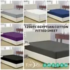 1200TC Rich 100% Egyptian cotton Fitted Sheet Super King Single Double Queen Bed