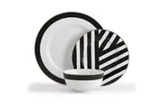 12pc Mikasa Luxe Deco China Dinner Bowls Plates Tableware Dining Printed Set