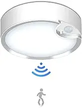 Yurnero Motion Sensor Ceiling Light, Battery Operated, 400LM 6000K, 7.8 inch, for Closet, Stair, Hallway, Shower, Shed, Garage, Pantry, Basement, Porch