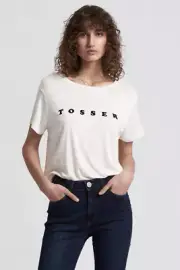 NEW OneTeaspoon OneTeaspoon WOMENS BAMBOO TOSSER TEE OFF WHITE