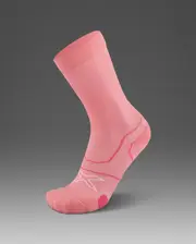 Vectr Cushion Crew Socks, 2XU, XL, Pink Glow/White, Unisex