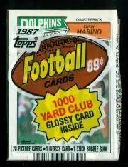 1987 Topps FB unopened cello pack (28 cards) Dan Marino on top - MINT
