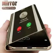 For Samsung S25 S24 Ultra S23 FE A15 A35 A52 A24 S22 View Mirror Flip Stand Case